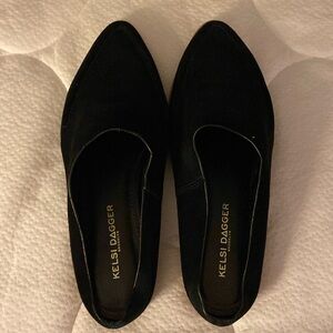Kelsi Dagger black suede mules size 6.5